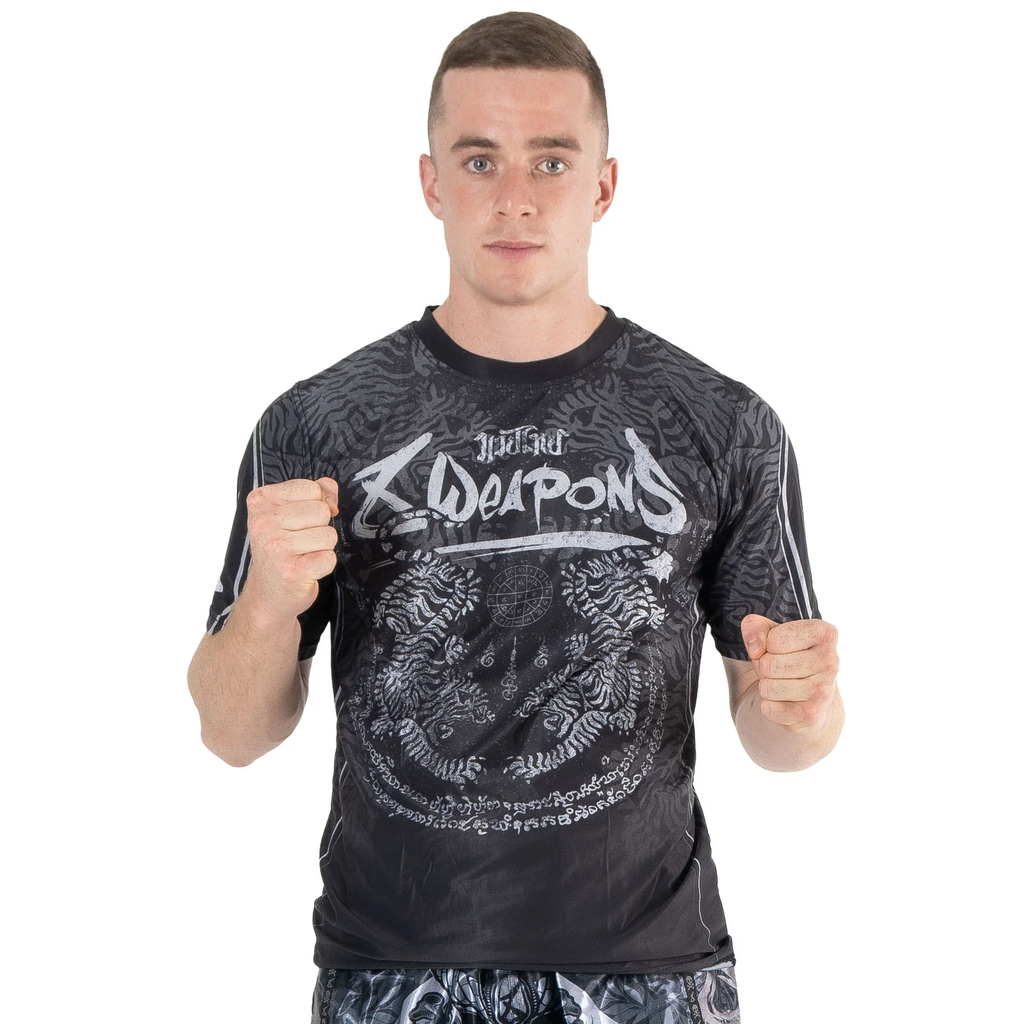 8Weapons T-Shirt Functional Tiger Yant, Schwarz-Grau