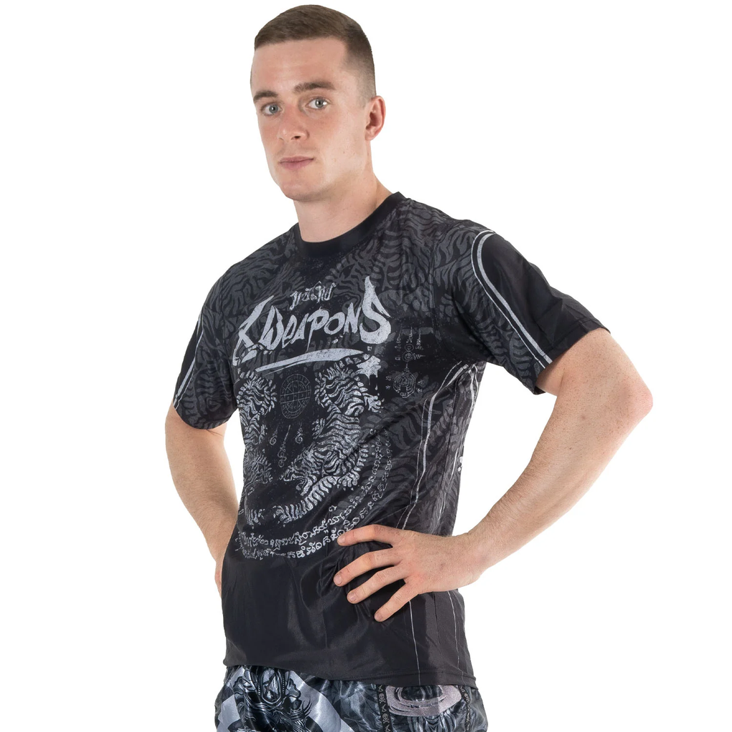 8Weapons T-Shirt Functional Tiger Yant, Schwarz-Grau