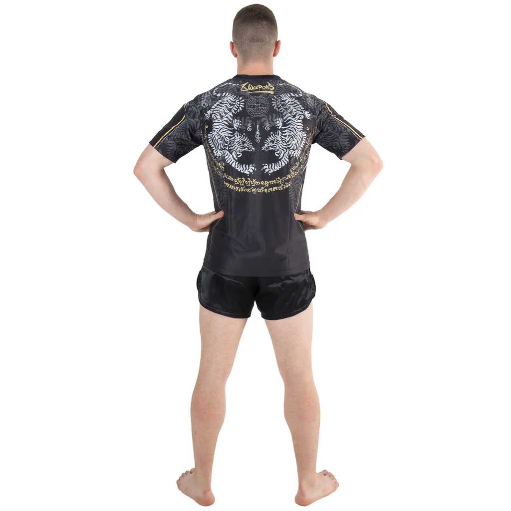 8Weapons T-Shirt Sak Yant Tigers, Schwarz-Gelb