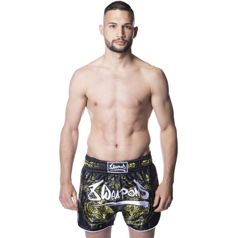 8Weapons Muay Thai Shorts Carbon Sak Yant Tigers 3