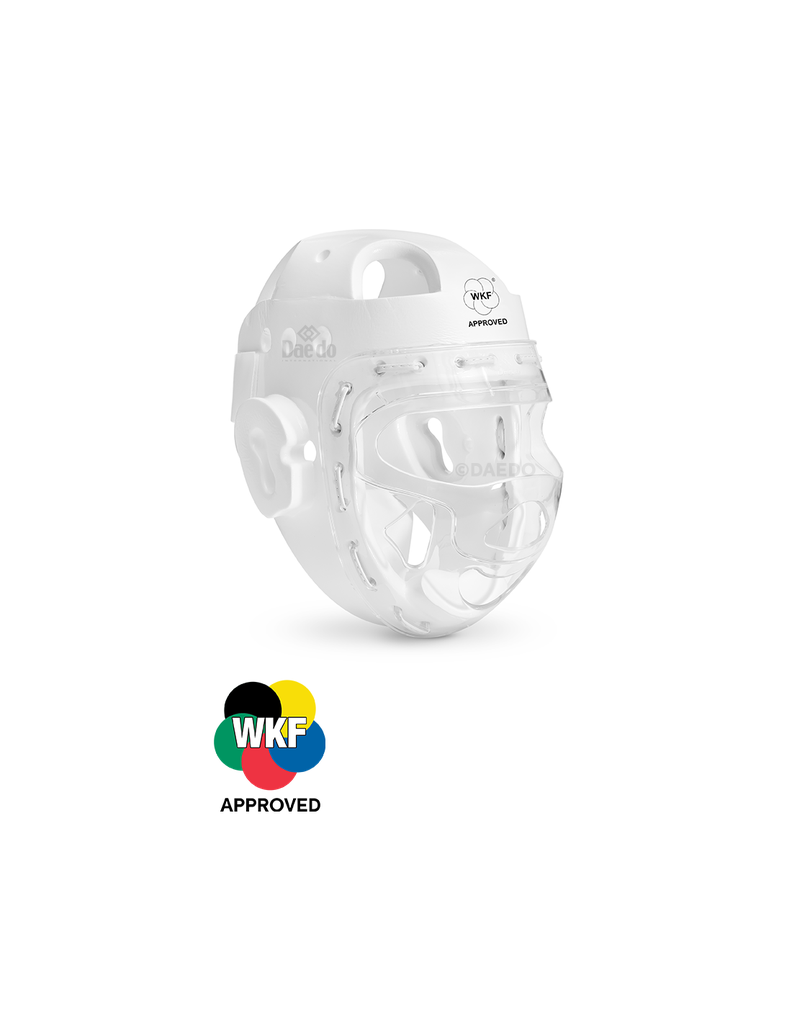 Daedo Head Guard Karate WKF with Visor, White