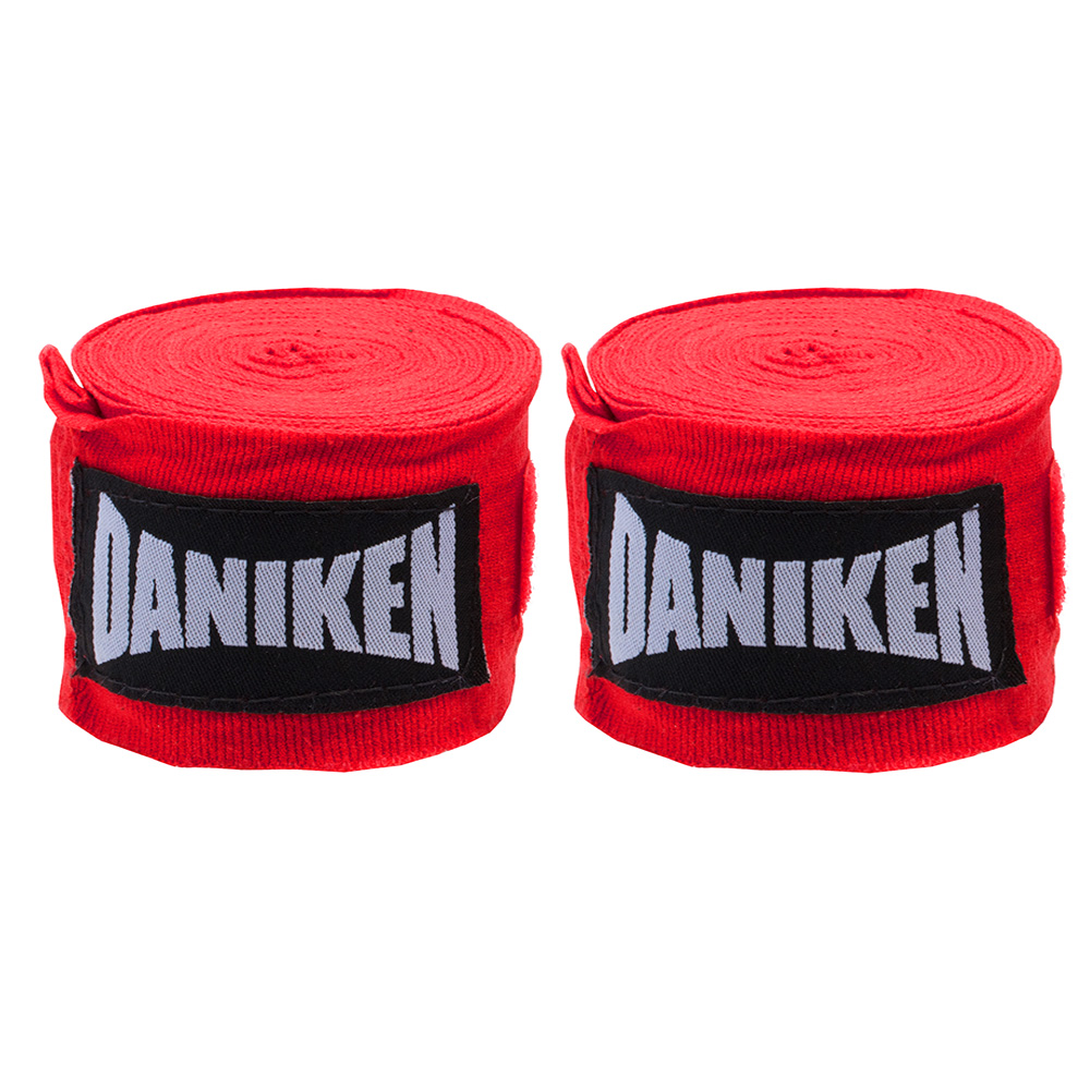 Daniken Boxbandagen 4,5m Halbelastisch, Rot