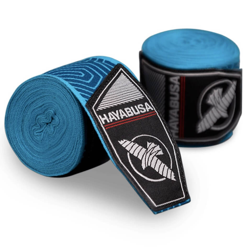 Hayabusa Boxbandagen Perfect Stretch Blue Geo 4,5m Halbelastisch, Blau