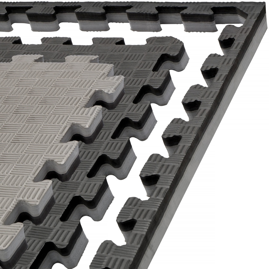 Kampfsportmatte 1mx1mx2cm, Grau-Schwarz