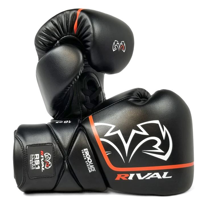 Rival Boxhandschuhe RS1 Ultra Sparring 2.0 mit Schnürung, Schwarz