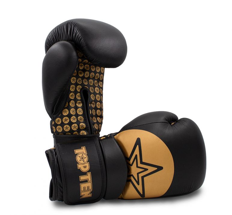 Top Ten Boxing Gloves Wrist Star, Black-Gold