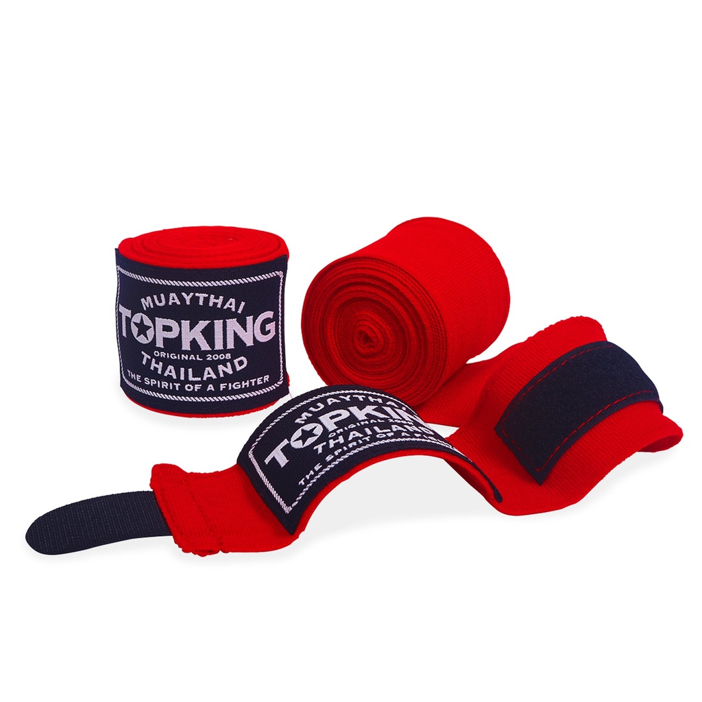 Top King Hand Wraps 4.5m Semi-Elastic, Red