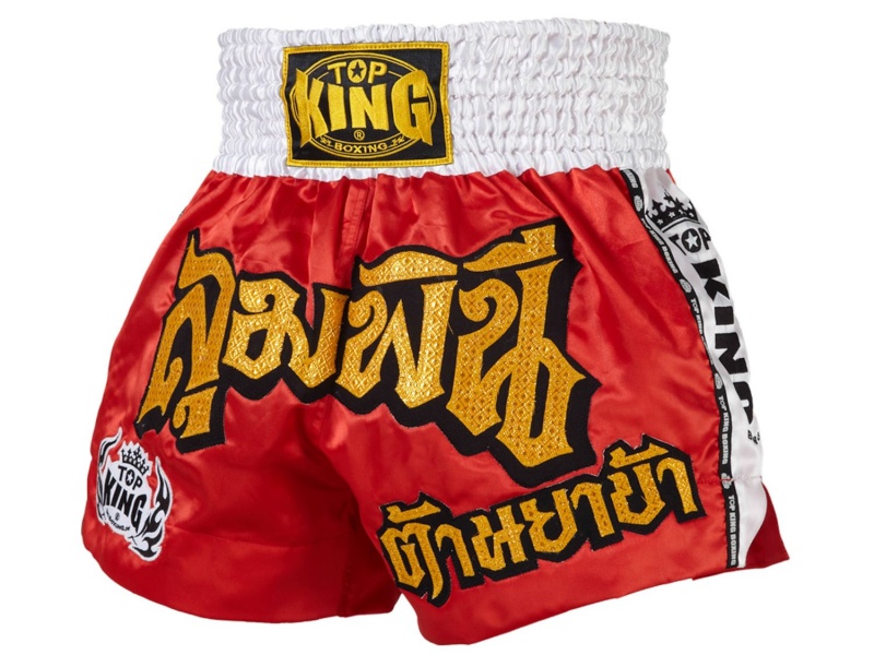 Top King Muay Thai Shorts TKTBS-043, Rot-Gold