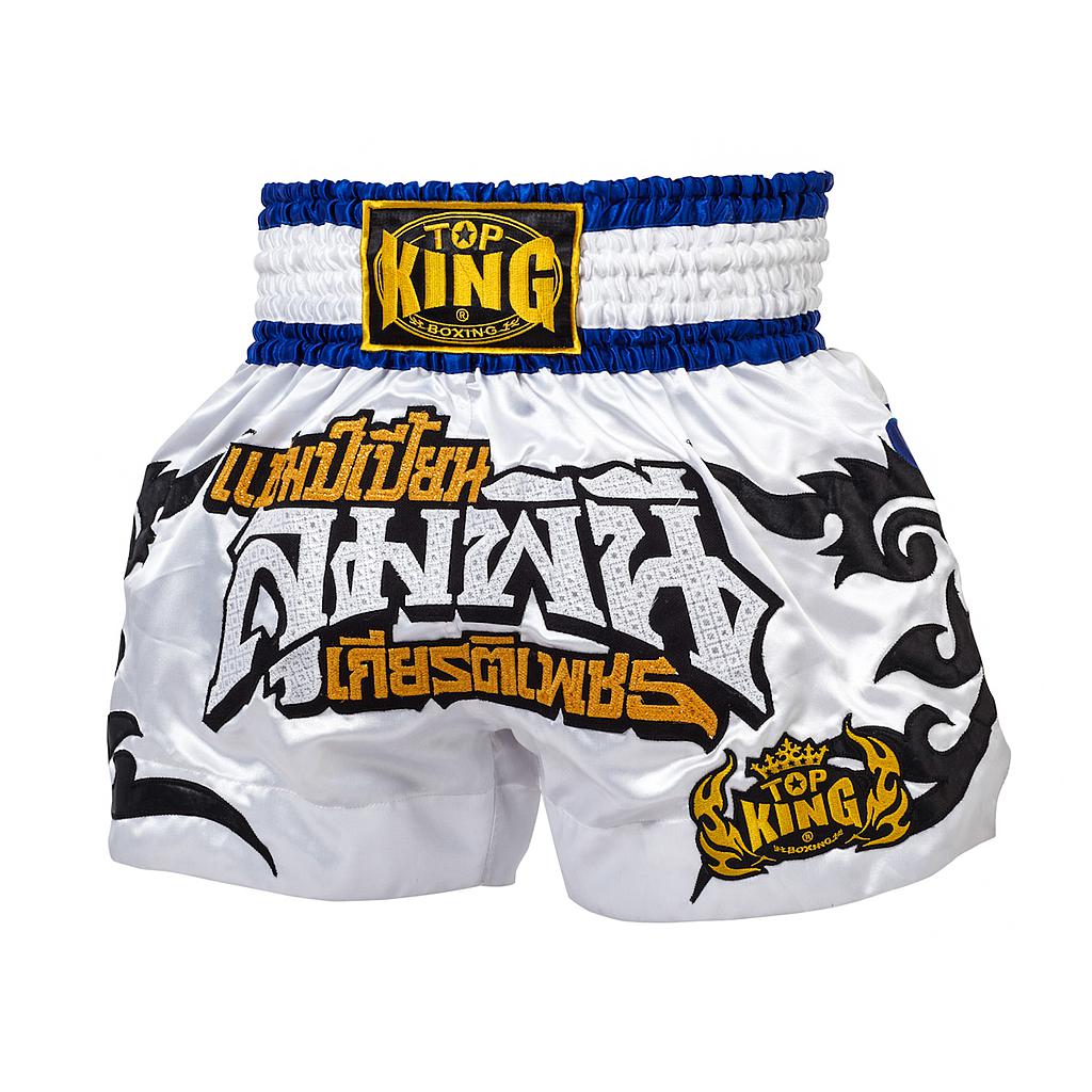 Top King Muay Thai Shorts TKTBS-076, White