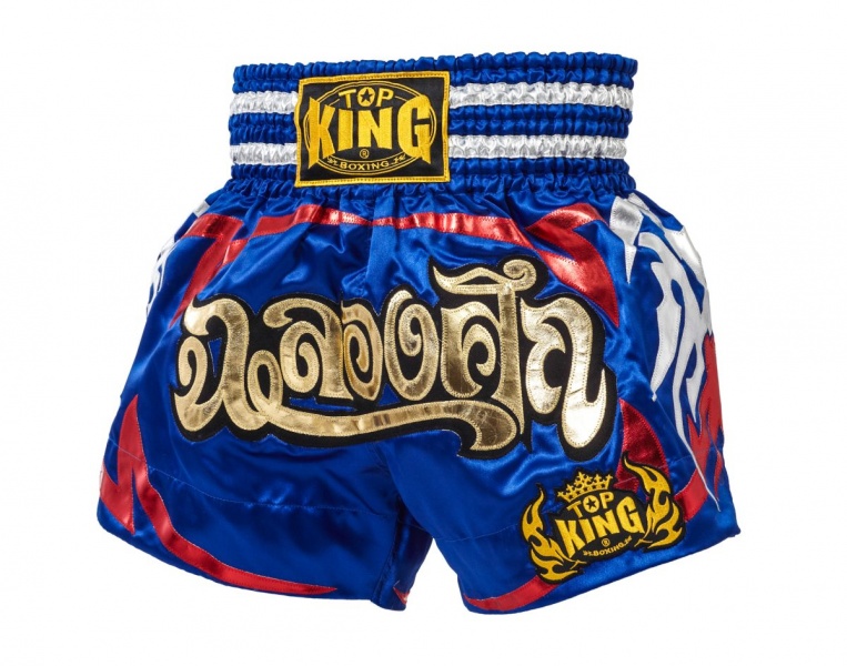 Top King Muay Thai Shorts TKTBS-080, Blau