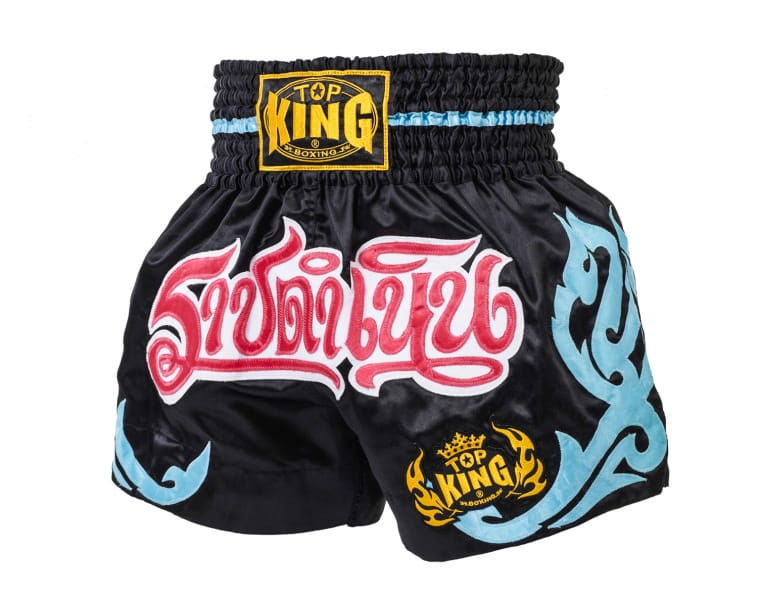 Top King Muay Thai Shorts TKTBS-081, Schwarz