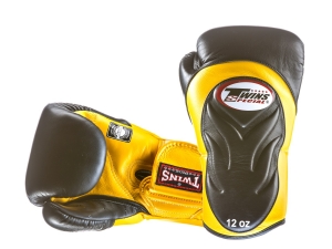 Twins Boxing Gloves BGVL-6, Black-Yellow