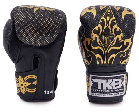 Top King Boxing Gloves Kanok, Black-Gold