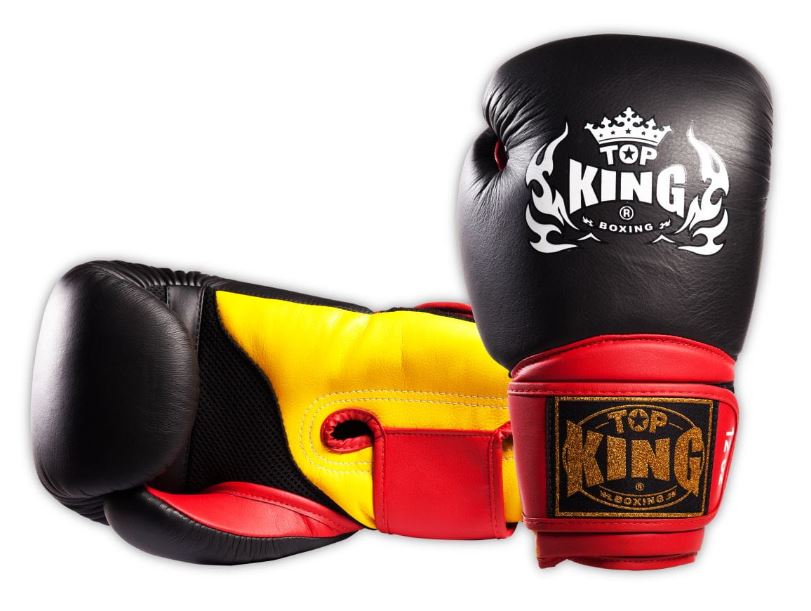 Top King Boxing Gloves Super Air, Black-Yellow-Red