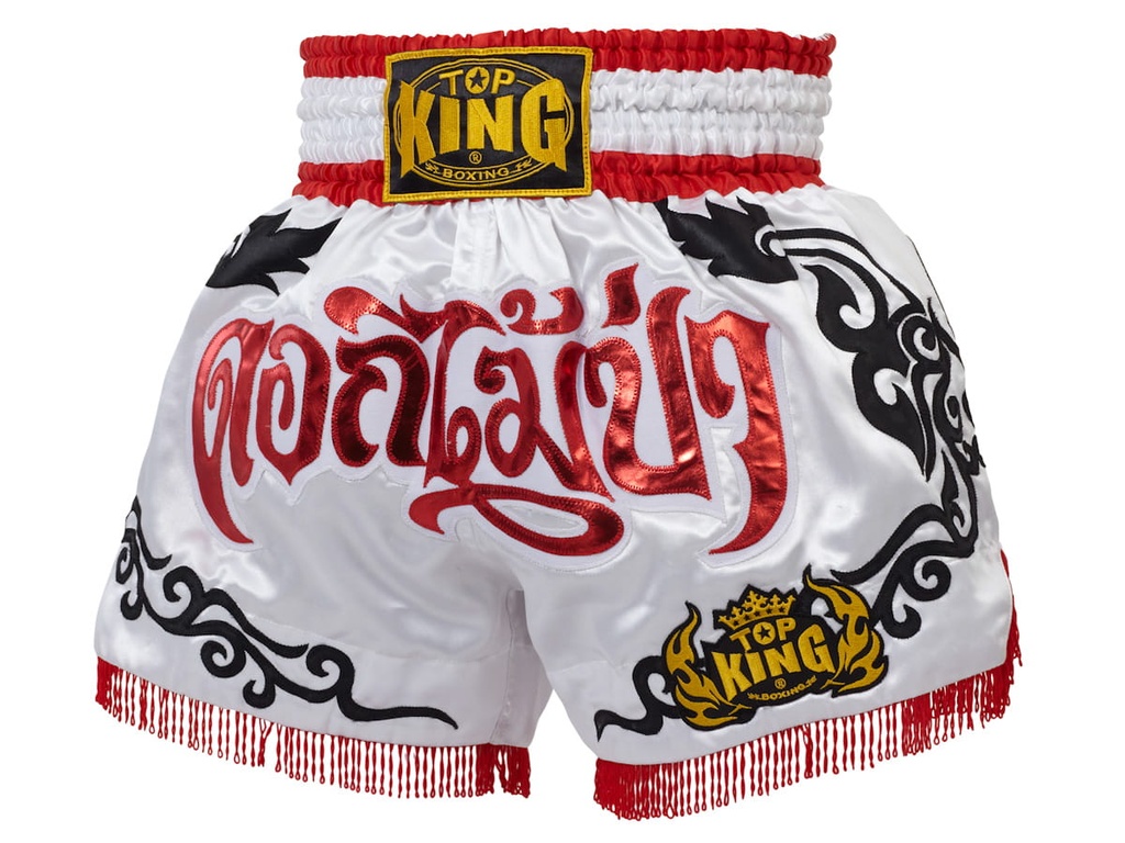 Top King Muay Thai Shorts TKTBS-100, White