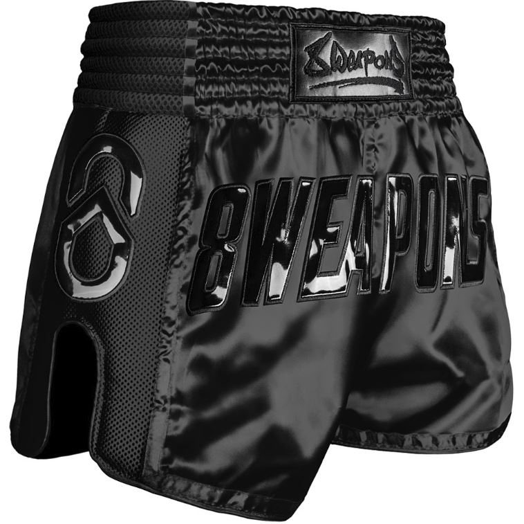 8Weapons Muay Thai Shorts Super Mesh Noir, Black