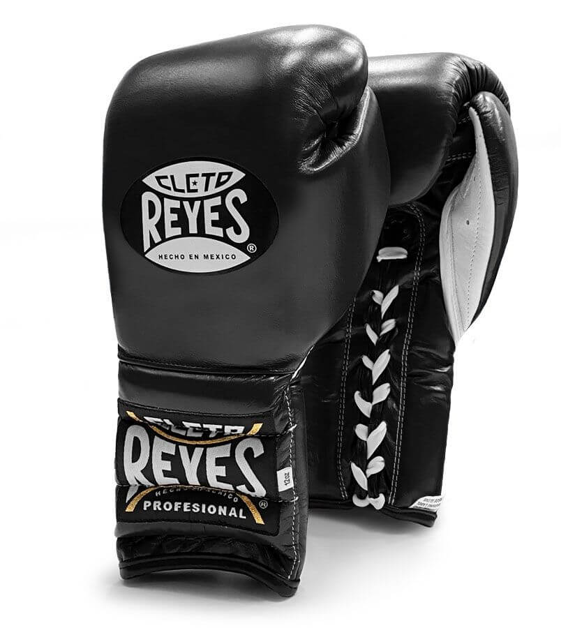 Cleto Reyes Boxing Gloves Traditional Training Lace Up, Black-White