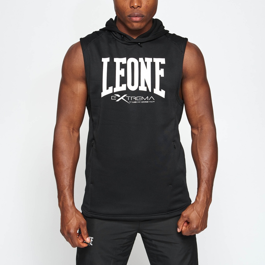 Leone Hoodie Ärmellos, Schwarz