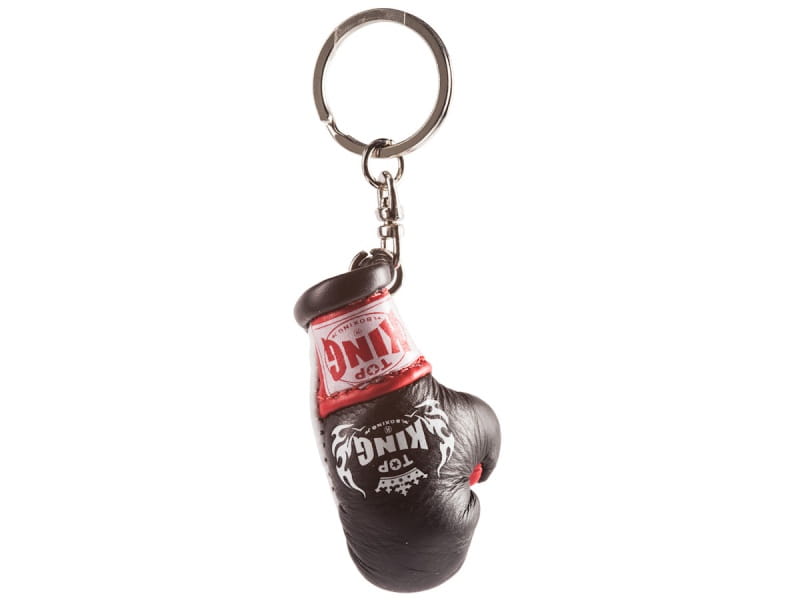 Top King Mini Boxing Glove Keyring, Black-White