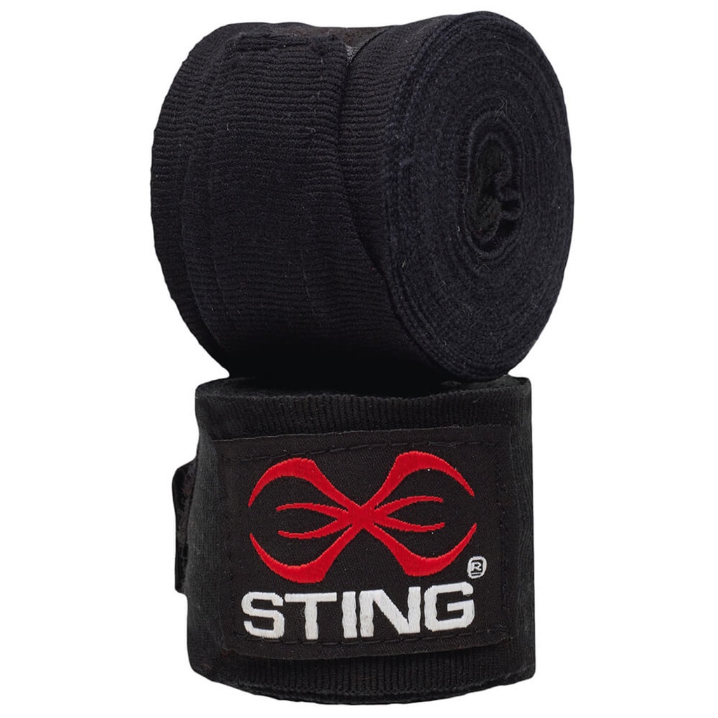 Sting Hand Wraps 4.5m Semi-Elastic, Black