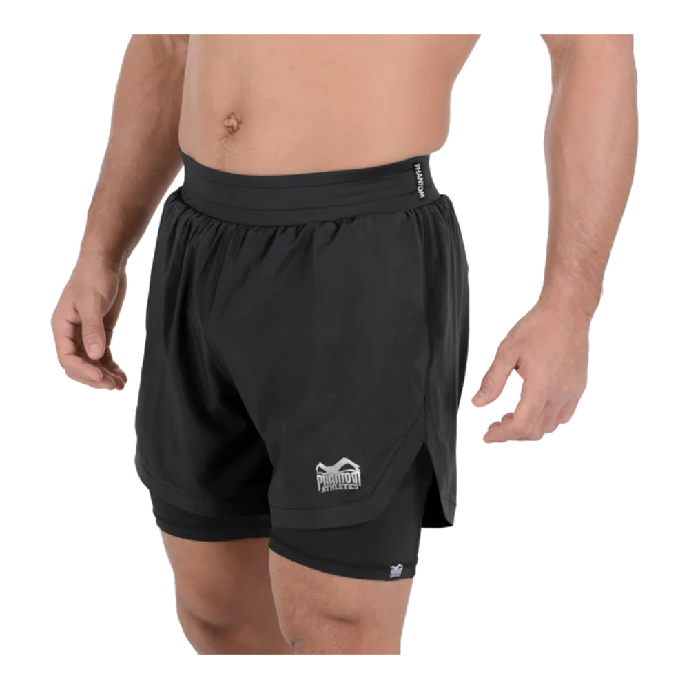 Phantom Fight Shorts Laser-X 2in1, Black