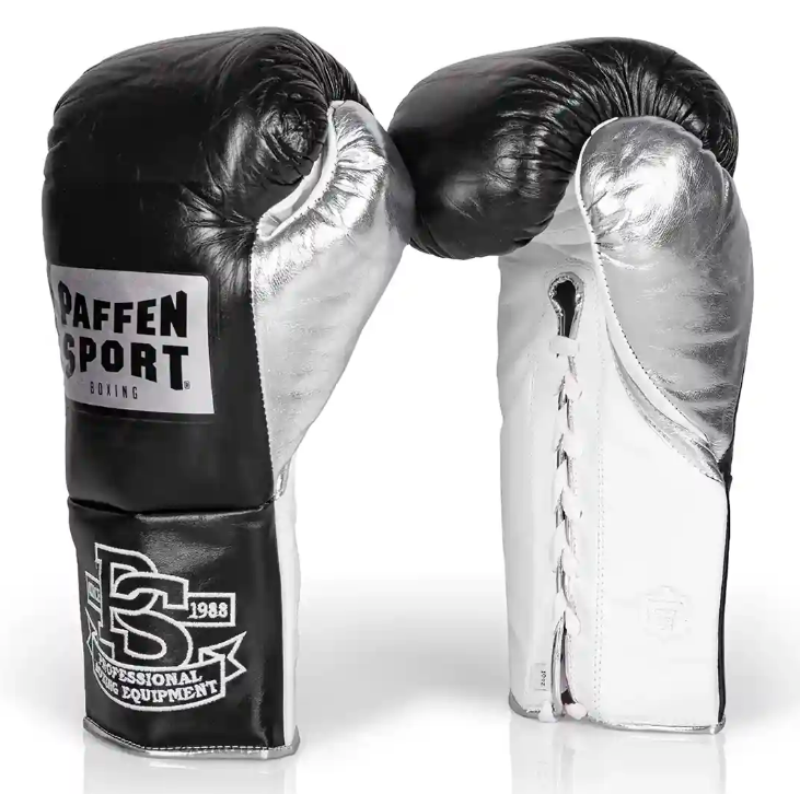 Paffen Sport Boxhandschuhe Pro Mexican TF Fight, Schwarz-Silber