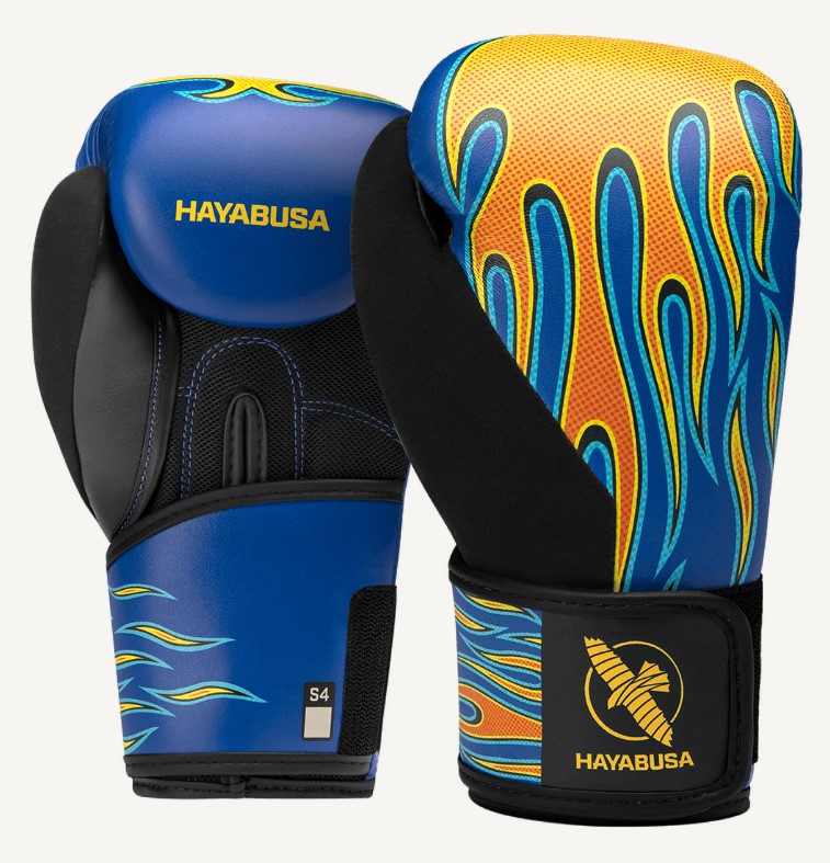 Hayabusa Boxing Gloves S4 Youth Epic Flames, Blue-Yellow