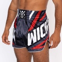 Wicked One Muay Thai Shorts District, Grau-Rot