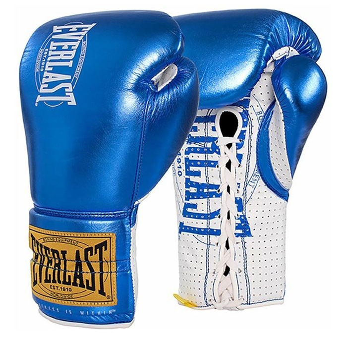 Everlast Boxing Gloves 1910 Pro Fight Laces, Blue