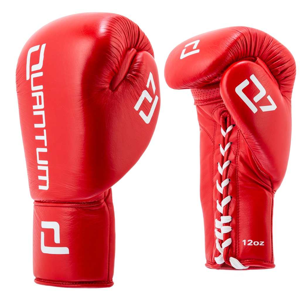 Quantum Boxing Gloves Q7 Sparring Laces, Red