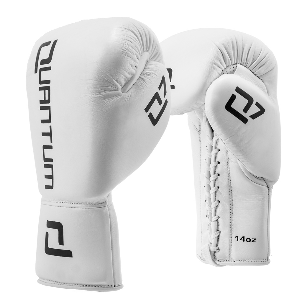 Quantum Boxing Gloves Q7 Sparring Laces, White