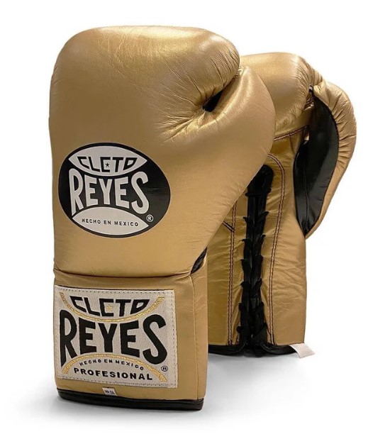 Cleto Reyes Boxing Gloves Professional Fight with Laces, Gold