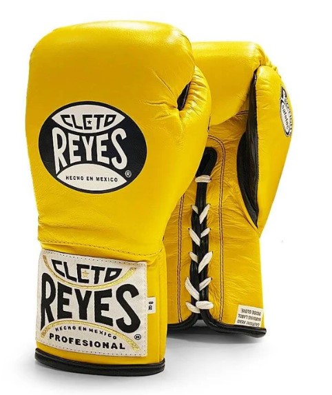 Cleto Reyes Boxhandschuhe Profight Safetec mit Schnürung, Gelb