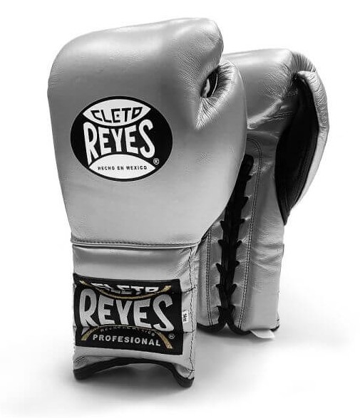 Cleto Reyes Boxing Gloves Traditional Training with Laces, Silver