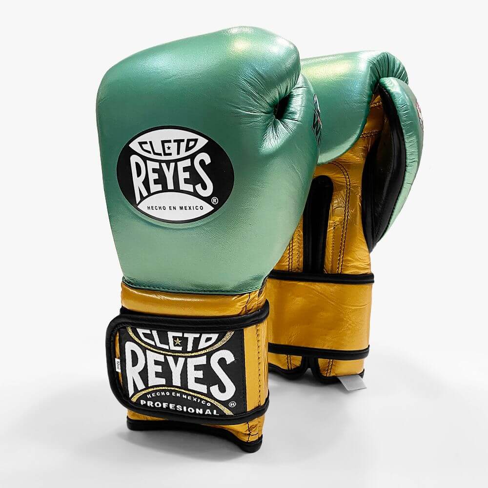 Cleto Reyes Boxhandschuhe Training Velcro WBC Edition, Grün-Gold