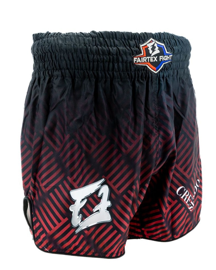 Fairtex Muay Thai Shorts Cresendo Red, Black-Red