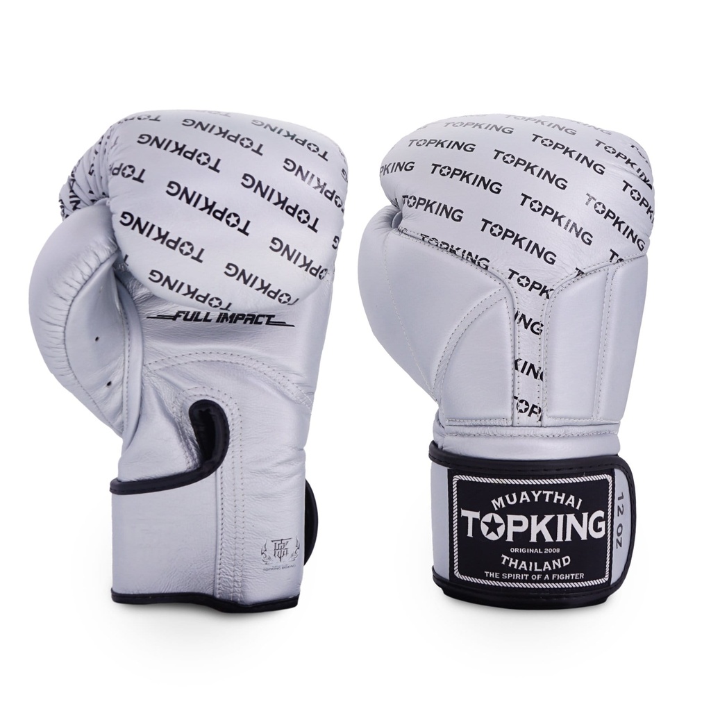 Top King Boxing Gloves Full Impact, Silver