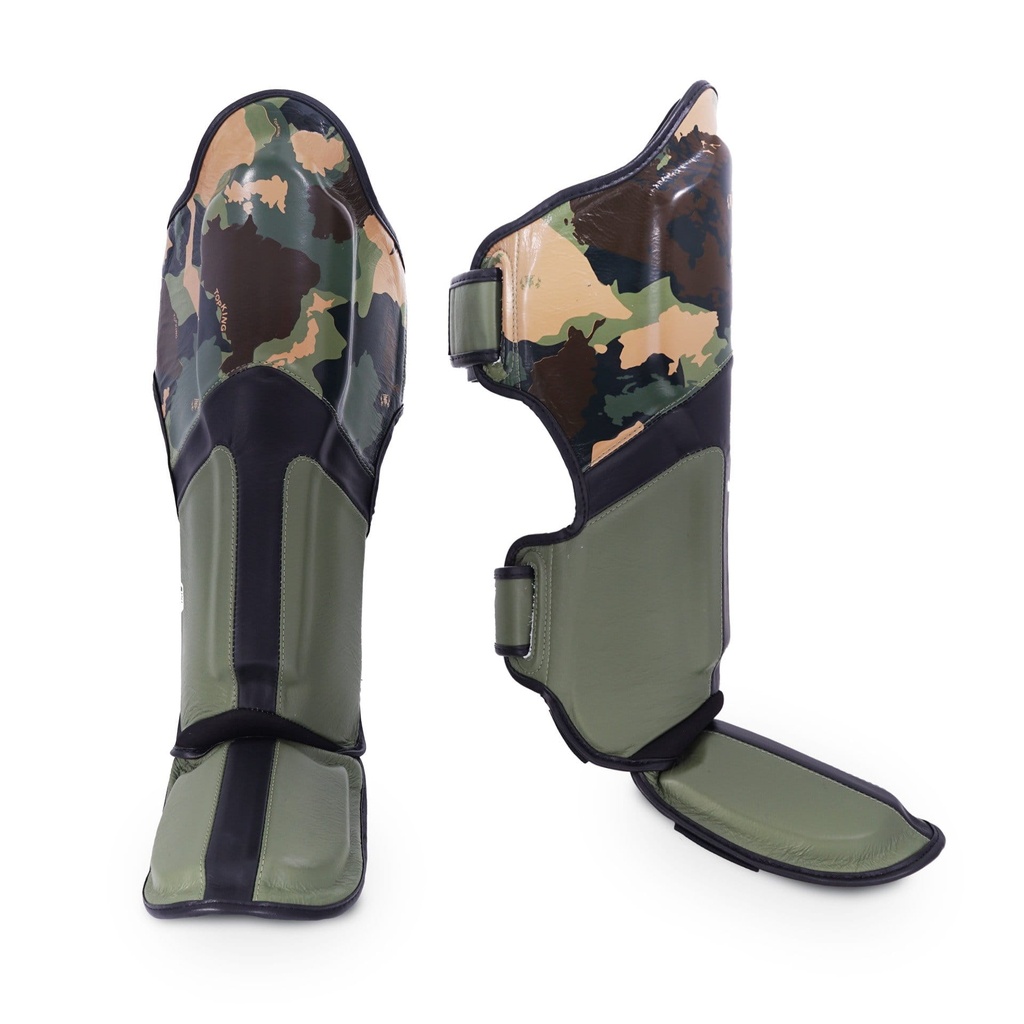 Top King Shin Guards Camo, Green