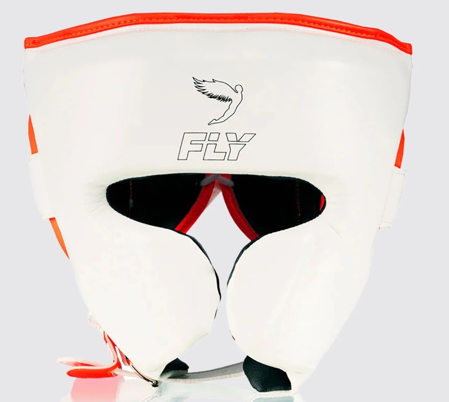 Fly Head Guard Cheek Protector Knight, White-Orange