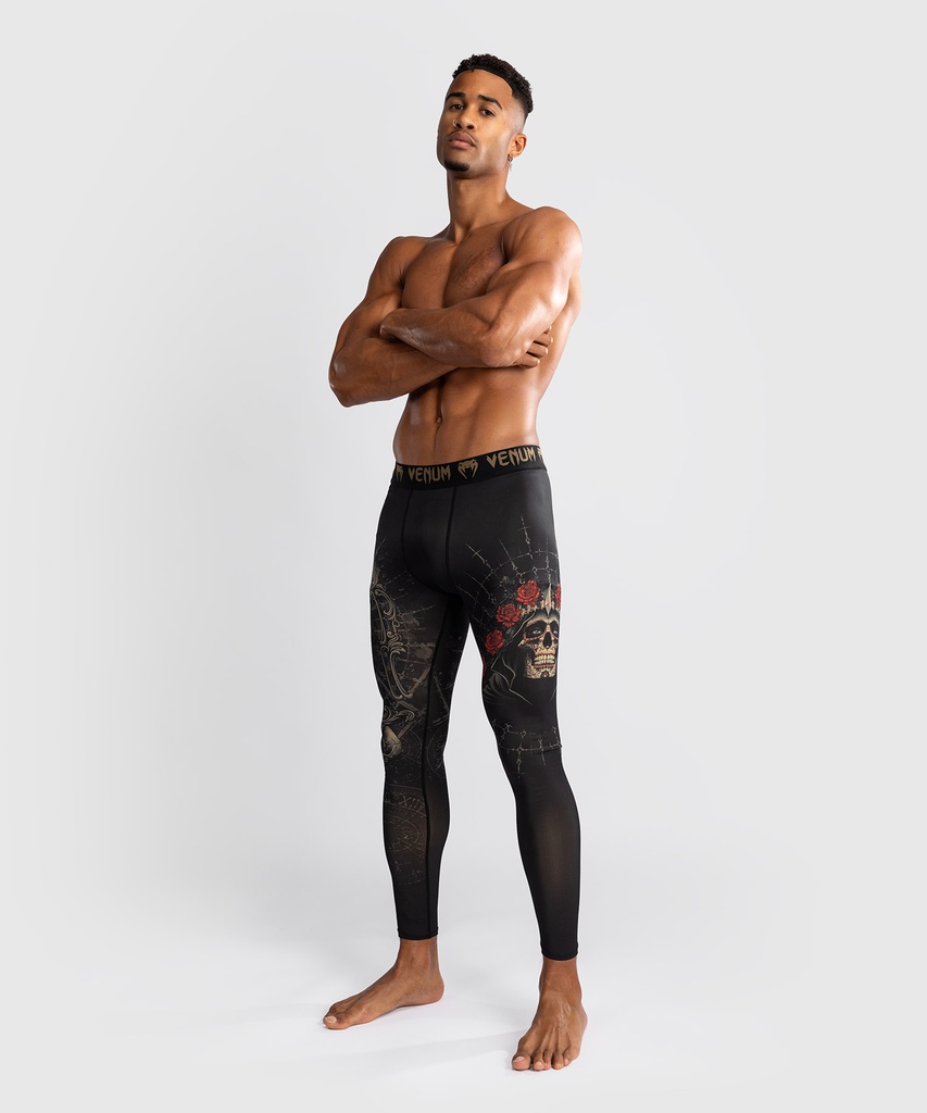 Venum Compression Pants Santa Muarte 5.0, Schwarz