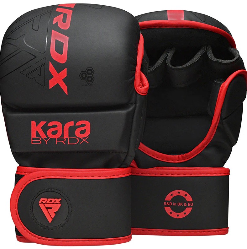 RDX MMA Handschuhe Sparring F6 Kara, Schwarz-Rot