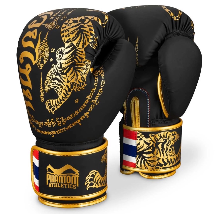 Phantom Boxing Gloves Muay Thai LE, Black-Gold