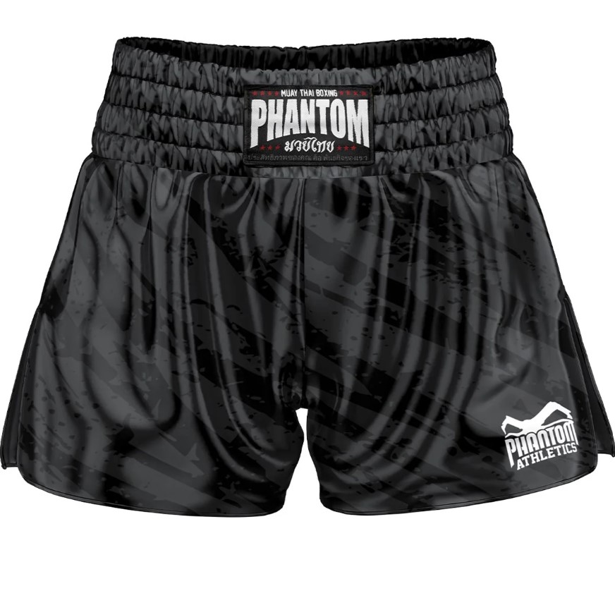 Phantom Muay Thai Shorts Camo Tiger, Schwarz-Grau