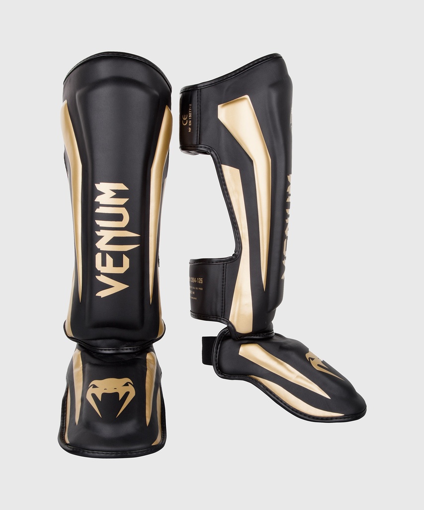Venum Schienbeinschoner Elite, Schwarz-Gold