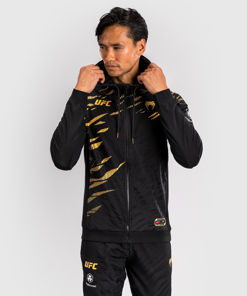 Venum Zip Hoodie UFC Fusion Authentic Fight Night Champion, Black-Gold