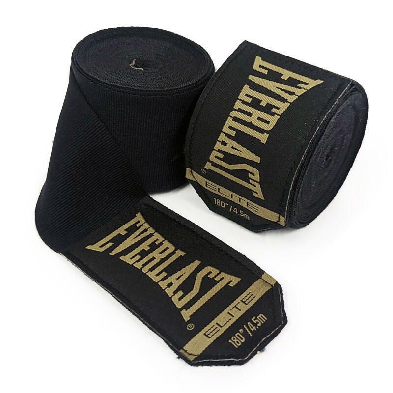 Everlast Boxbandagen Elite 4,5m Halbelastisch, Schwarz