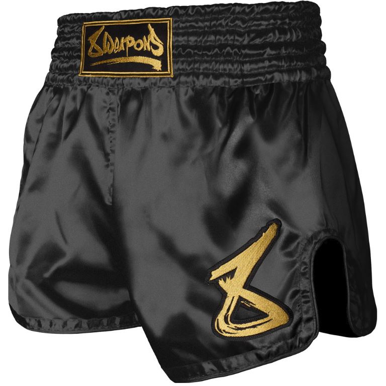 8Weapons Muay Thai Shorts Strike, Black-Gold