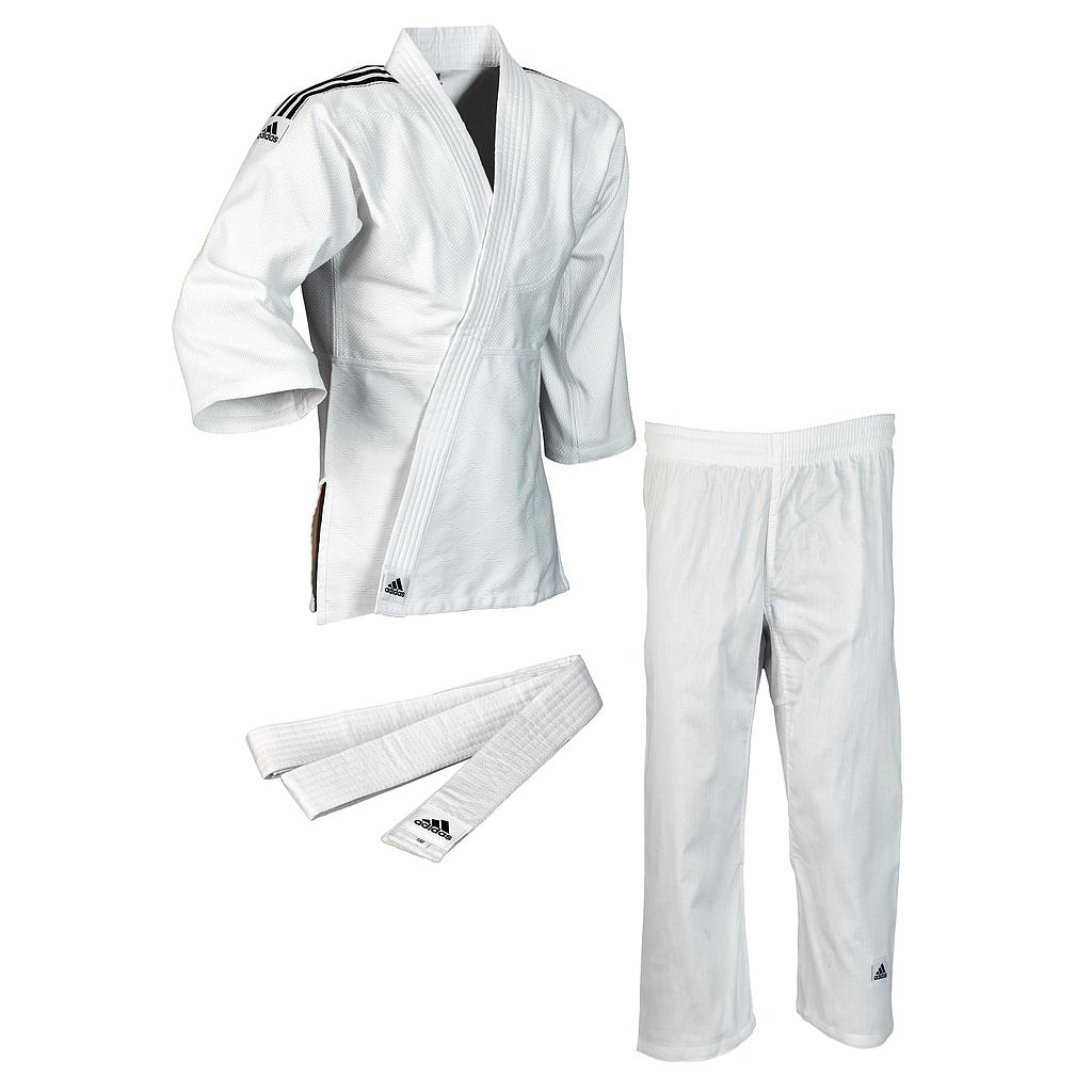 adidas Judo Suit Club J350 White/Black Stripes