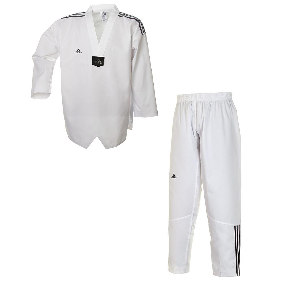 adidas Taekwondo Suit adiClub III Stripes, White