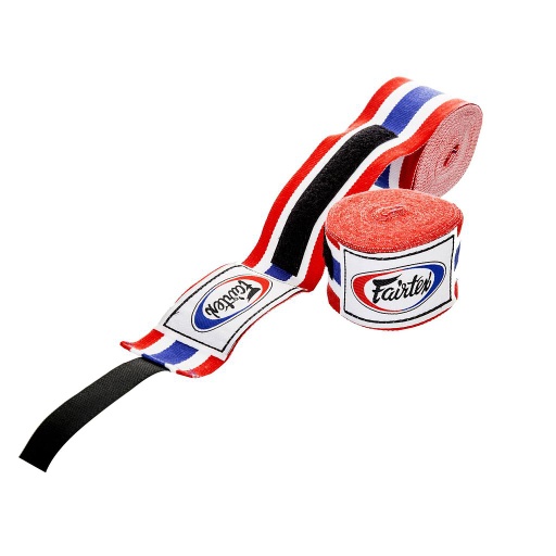 [HW2-TF] Fairtex Hand Wraps 4.5m Semi-Elastic, Red-White-Blue